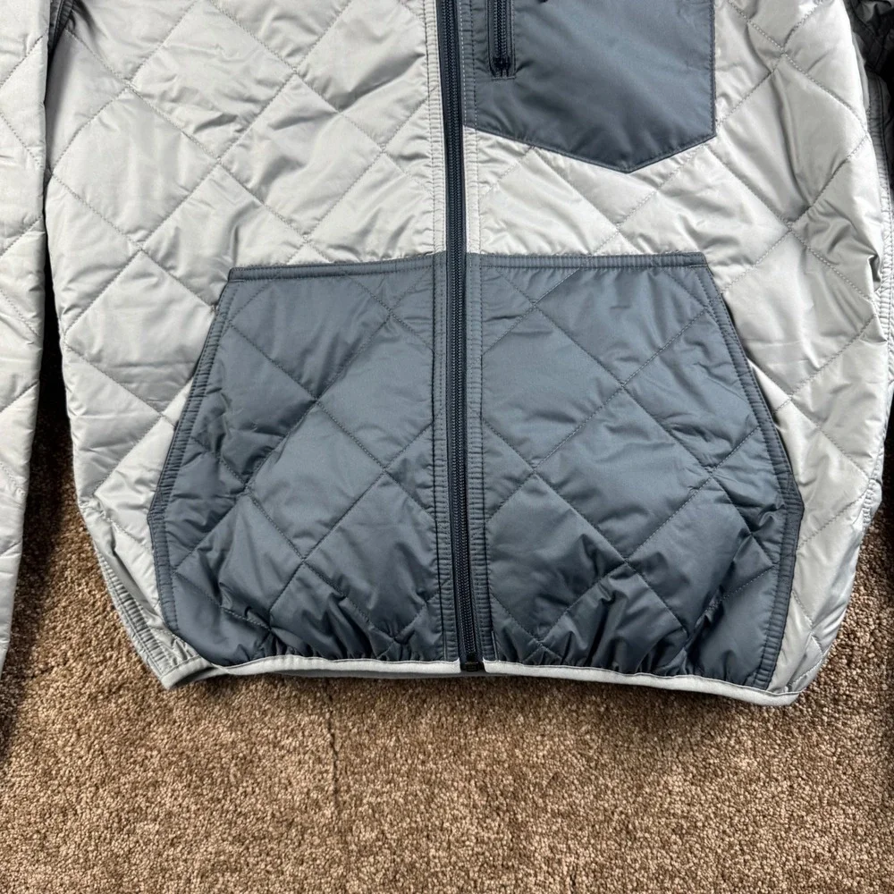 Patagonia Mens Diamond Quilted Bomber Hoody Grey Full Zip Insulated Jacket S